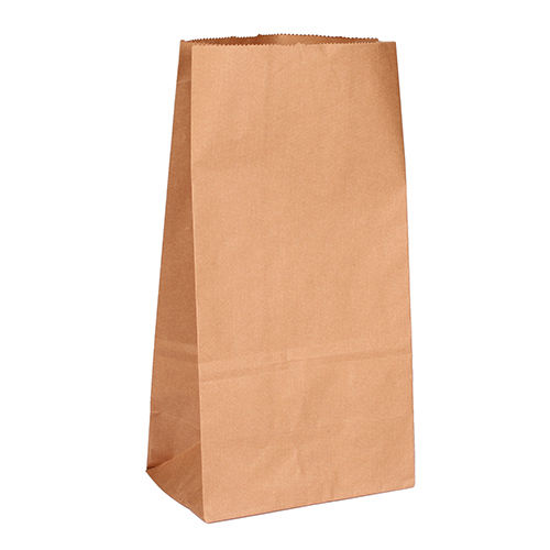 sac SOS sans poignée en kraft brun posé debout